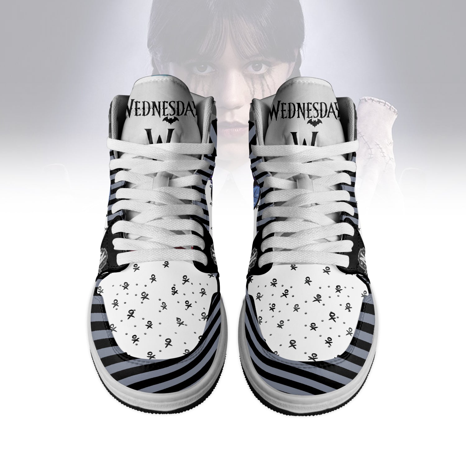 Ideafootwear Wednesday x Halloween AJ1 High Sneakers Shoes For Men And Women