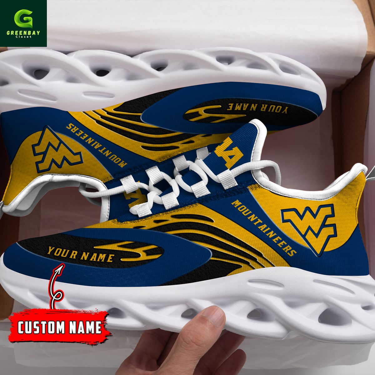 Ideafootwear West Virginia Mountaineers Max Soul Shoes Sneakers For Men And Women