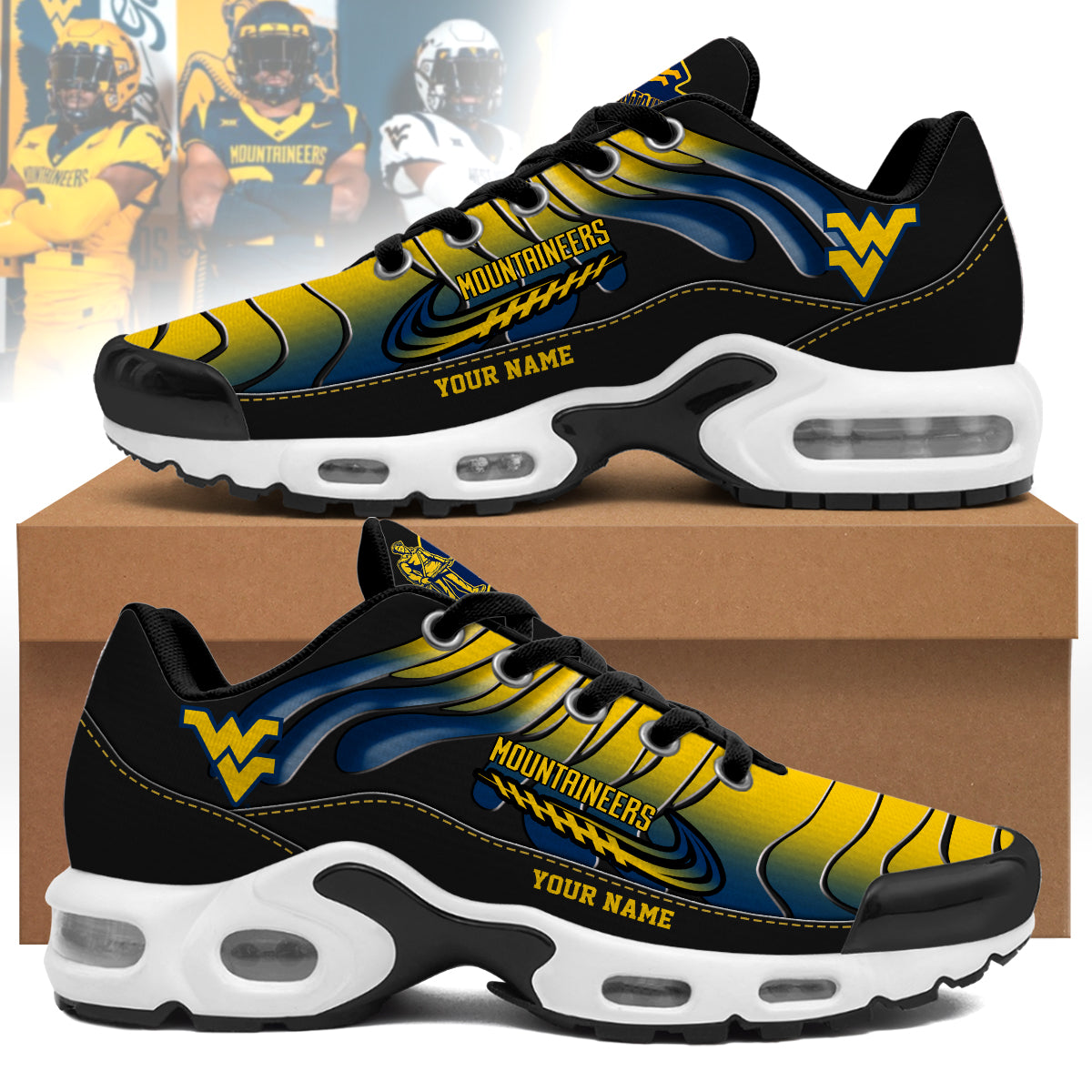 Ideafootwear West Virginia Mountaineers TN Shoes Sneakers For Men And Women
