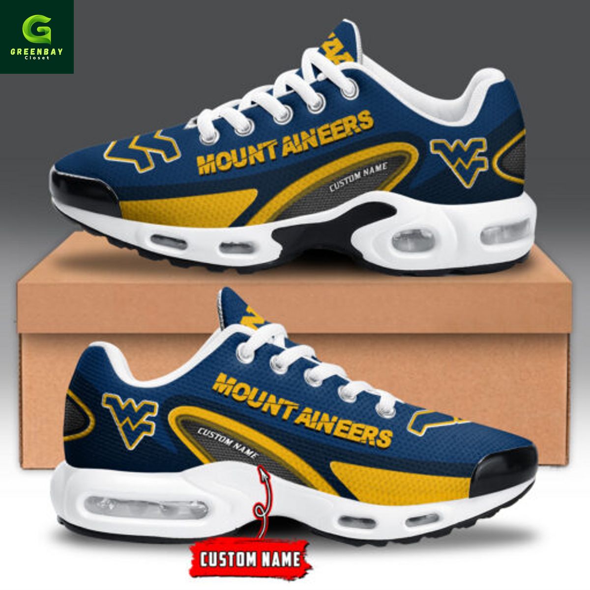 Ideafootwear West Virginia Mountaineers TN Shoes Sneakers For Men And Women