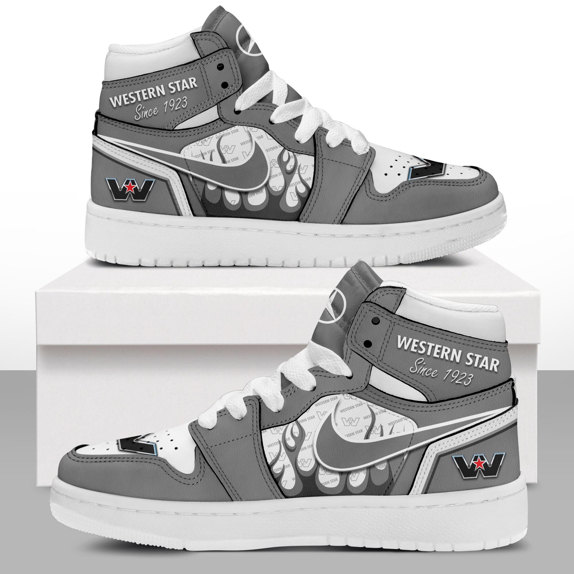 Ideafootwear Western Star AJ1 High Sneakers Shoes For Men And Women