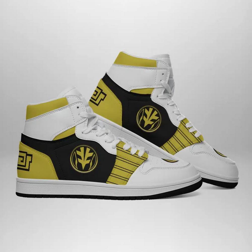 Ideafootwear White Ranger AJ1 High Sneakers Shoes For Men And Women