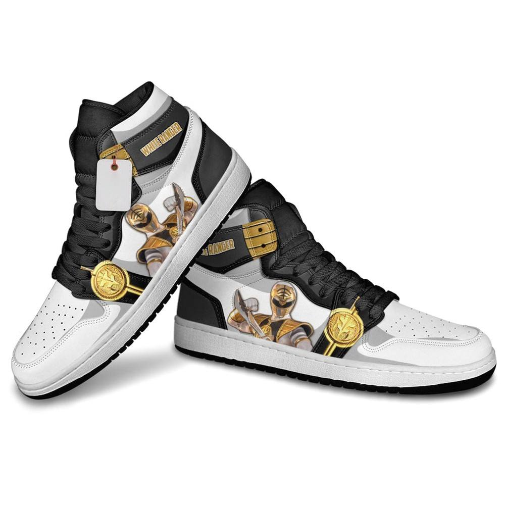 Ideafootwear White Ranger AJ1 High Sneakers Shoes For Men And Women