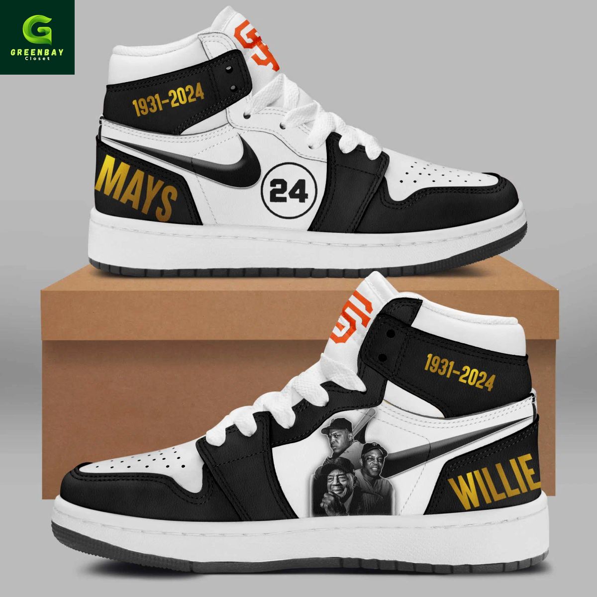 Ideafootwear Willie Mays AJ1 High Sneakers Shoes For Men And Women