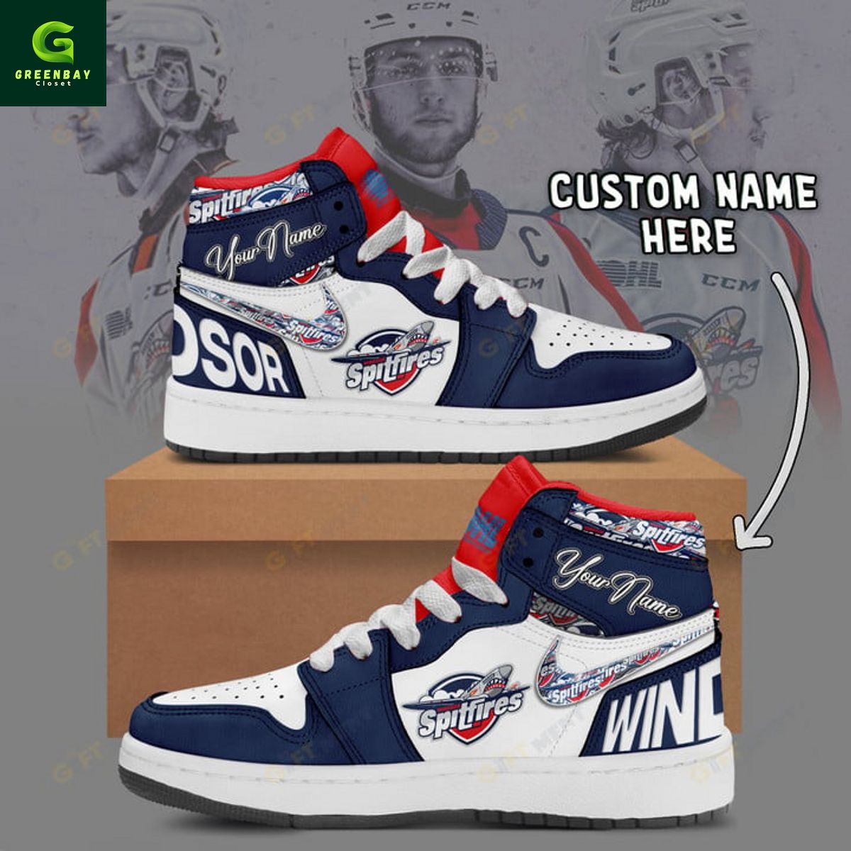 Ideafootwear Windsor Spitfires AJ1 High Sneakers Shoes For Men And Women