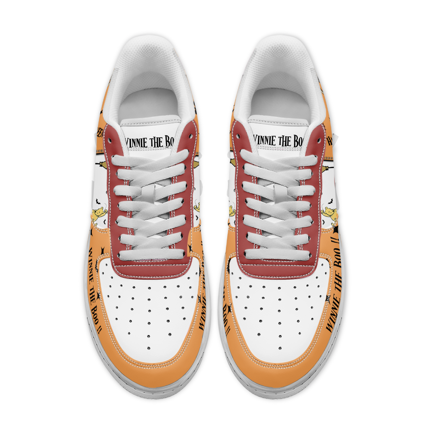 Ideafootwear Winnie The Pooh x Halloween Air Low-Top Sneakers Shoes For Men And Women 2