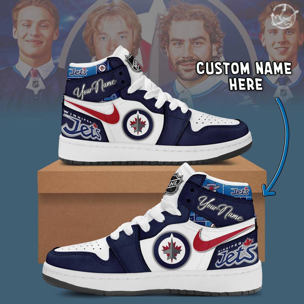 Ideafootwear Winnipeg Jets AJ1 High Sneakers Shoes For Men And Women