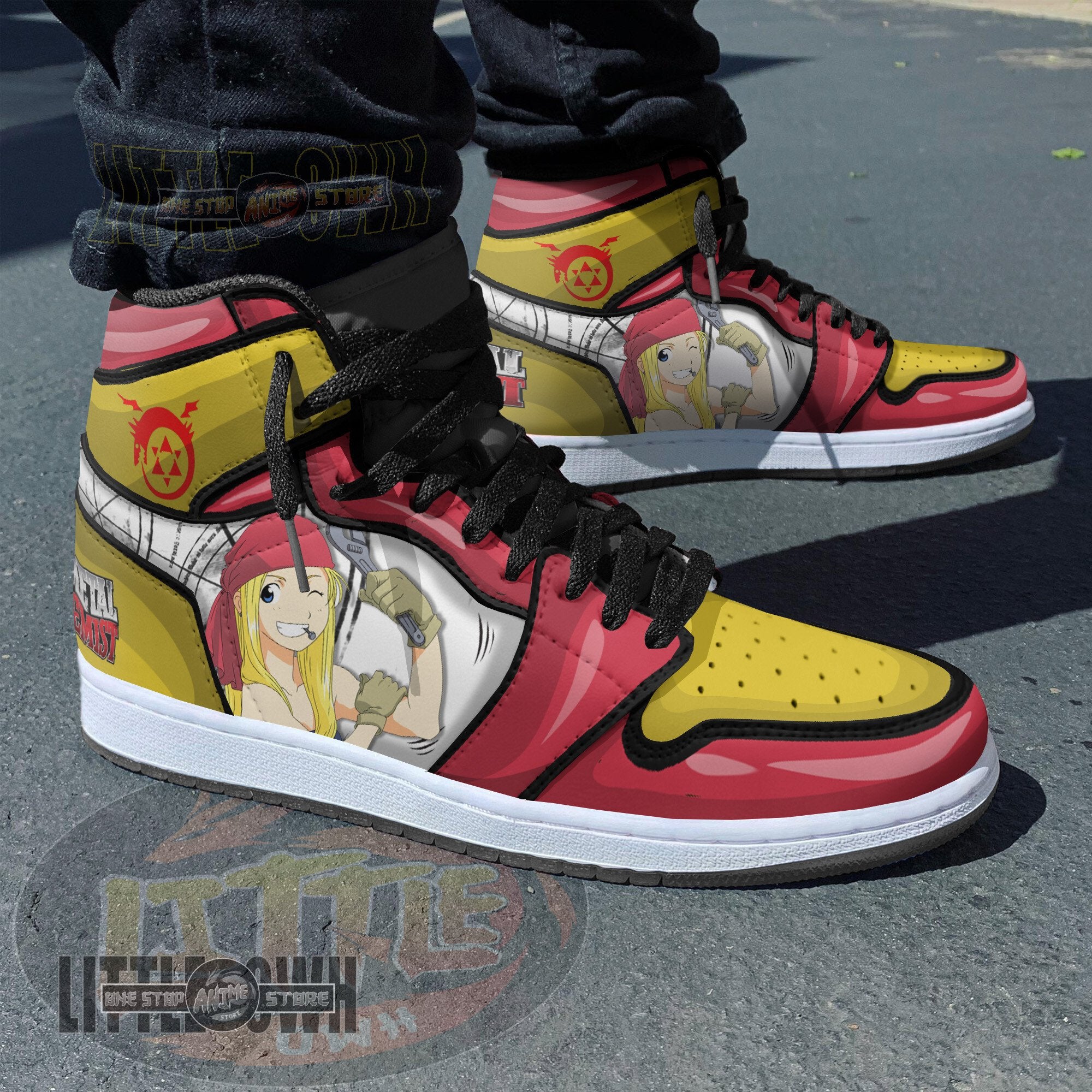 Ideafootwear Winry Rockbell AJ1 High Sneakers Shoes For Men And Women
