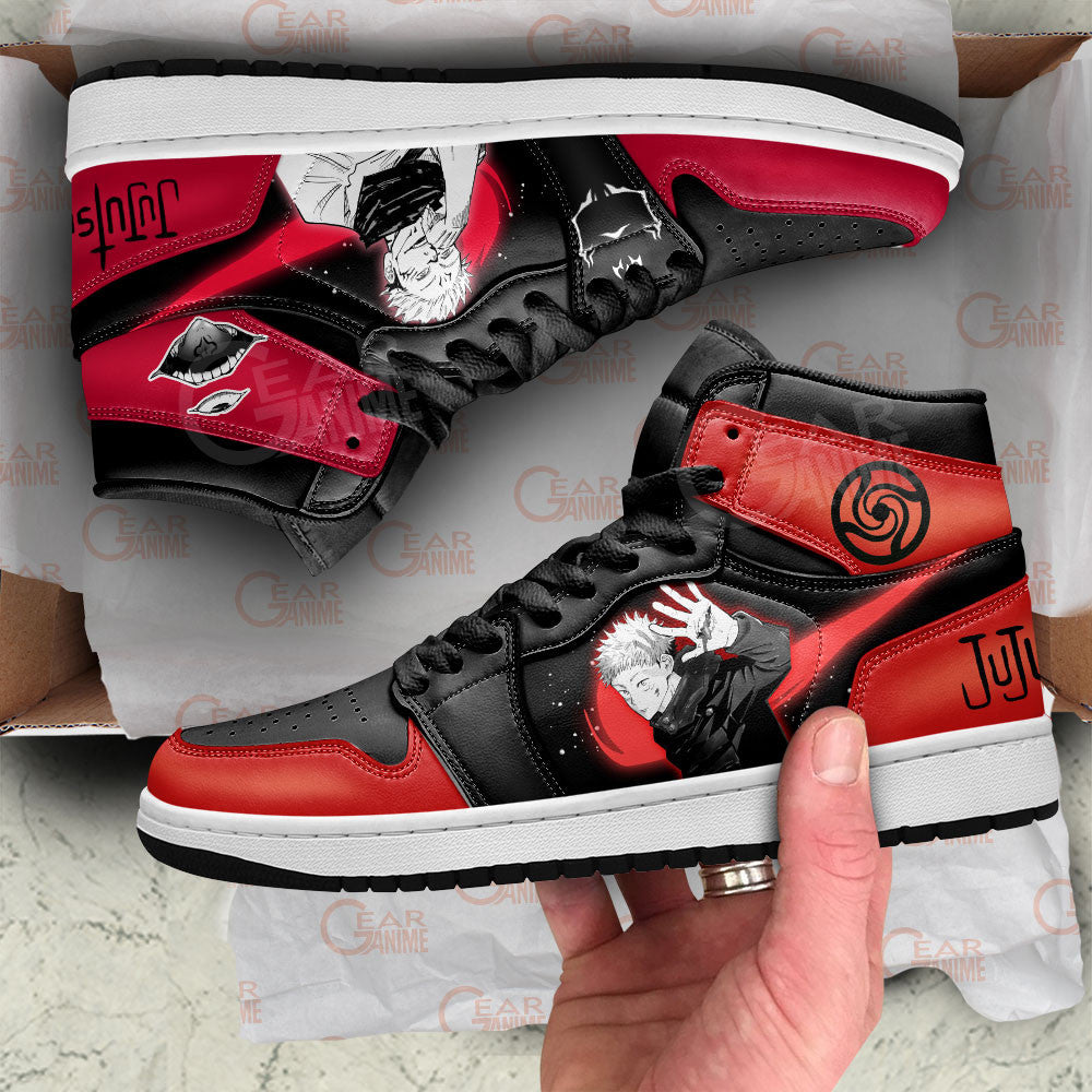 Ideafootwear Yuji and Sukuna AJ1 High Sneakers Shoes For Men And Women