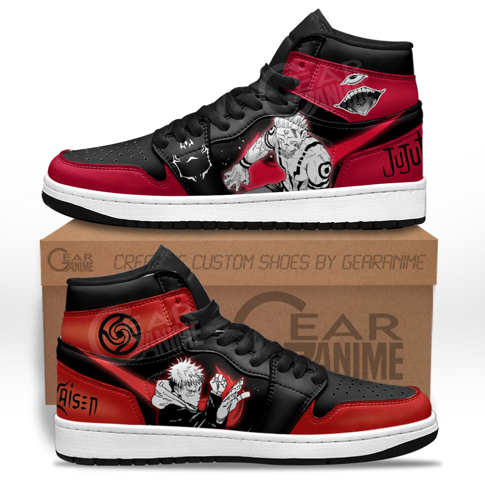 Ideafootwear Yuji and Sukuna AJ1 High Sneakers Shoes For Men And Women