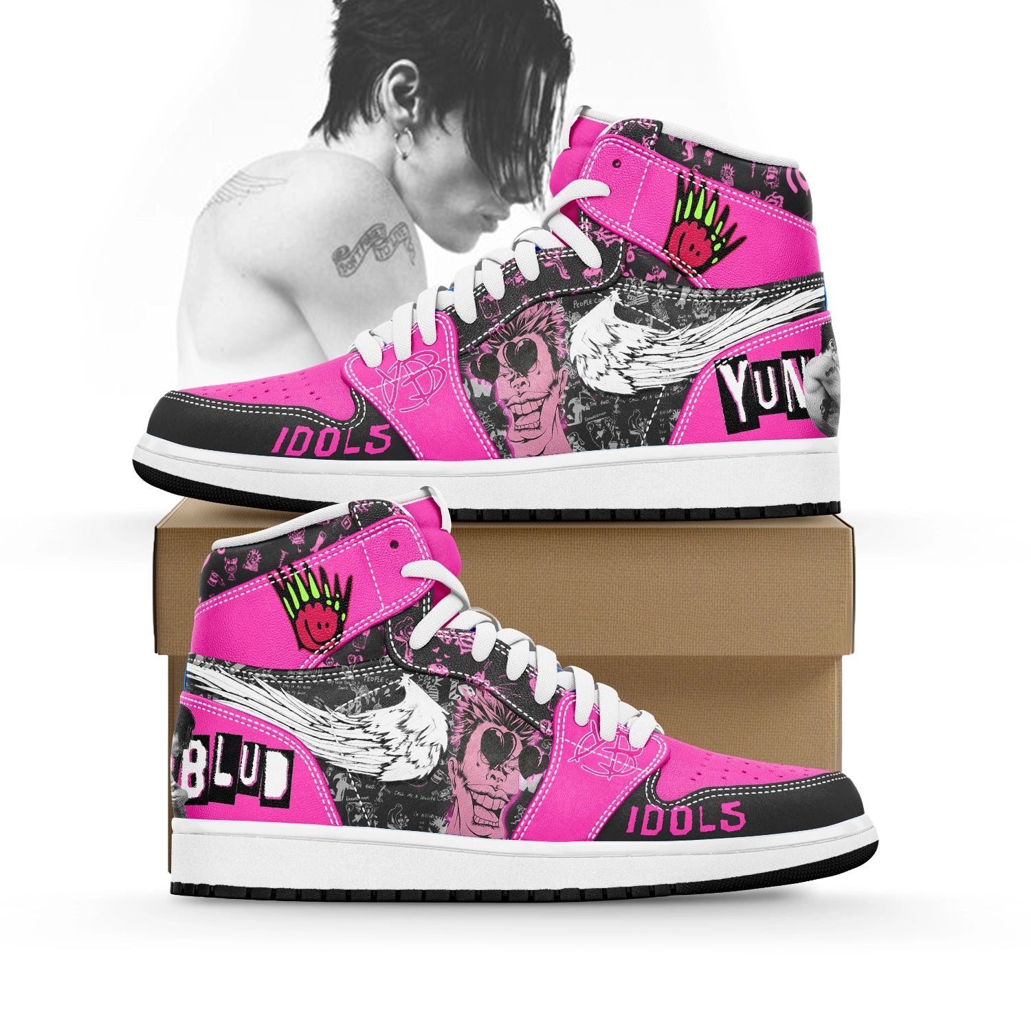 Ideafootwear Yungblud AJ1 High Sneakers Shoes For Men And Women