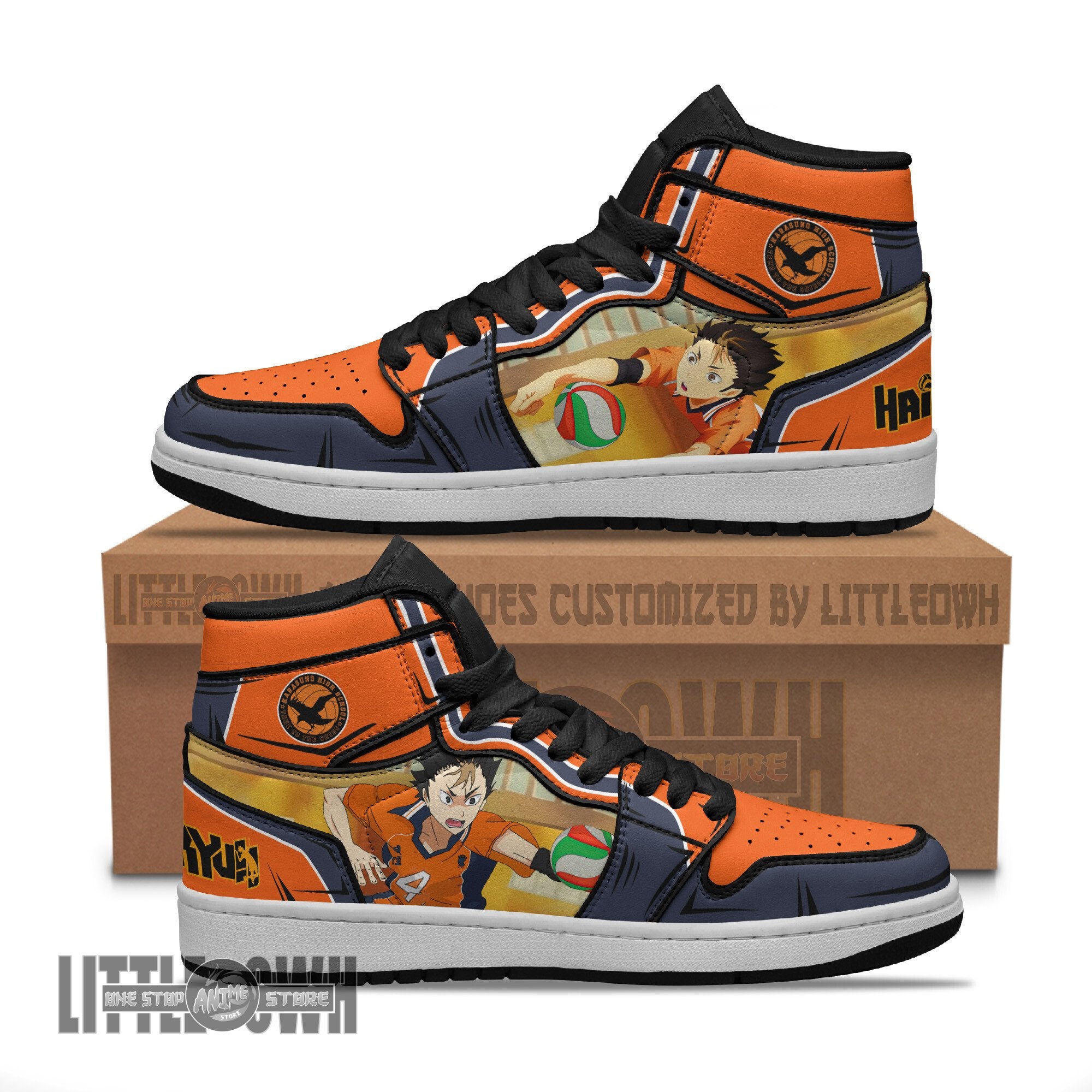 Ideafootwear Yuu Nishinoya AJ1 High Sneakers Shoes For Men And Women