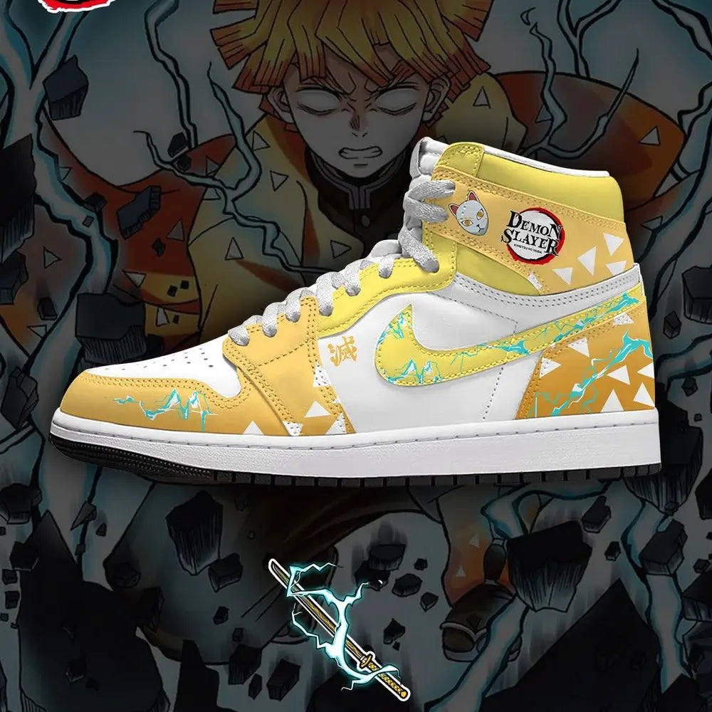 Ideafootwear Zenitsu Agatsuma V.1 AJ1 High Sneakers Shoes For Men And Women