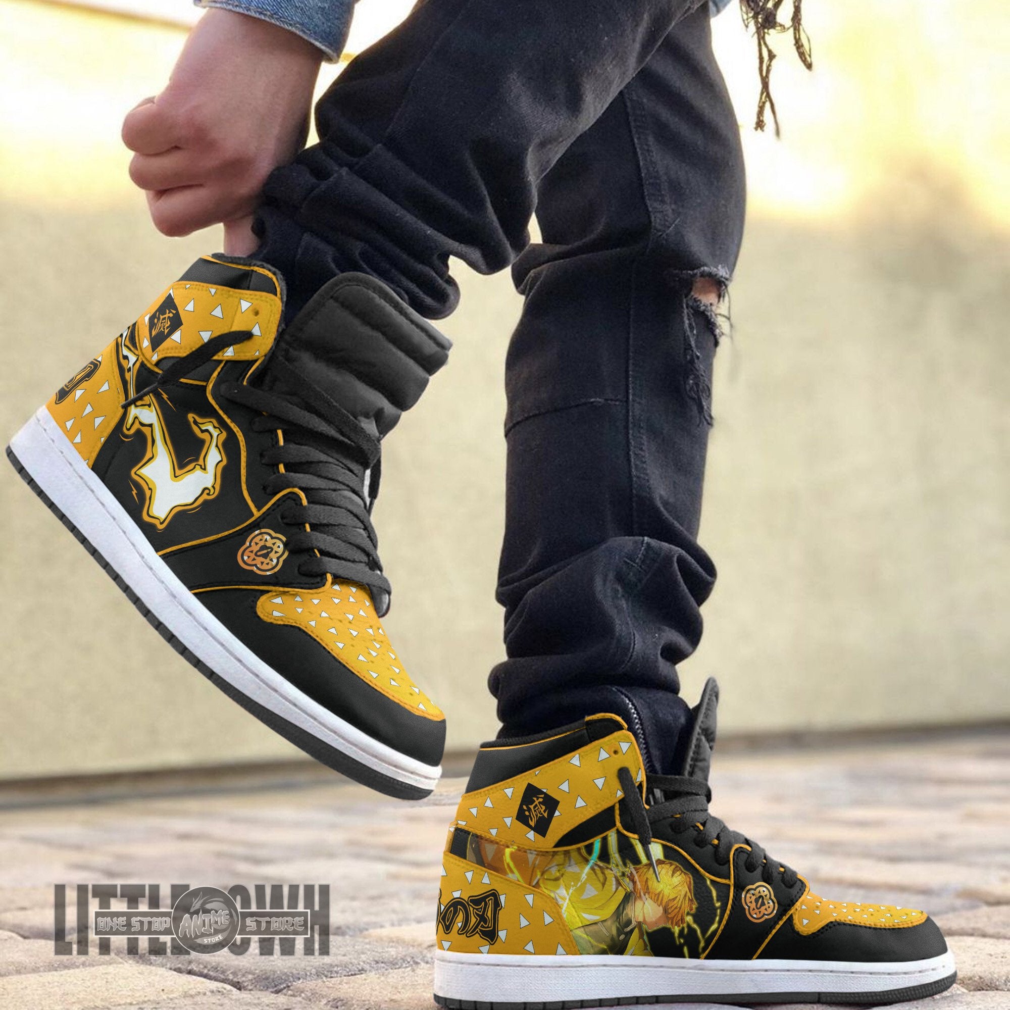 Ideafootwear Zenitsu AJ1 High Sneakers Shoes For Men And Women