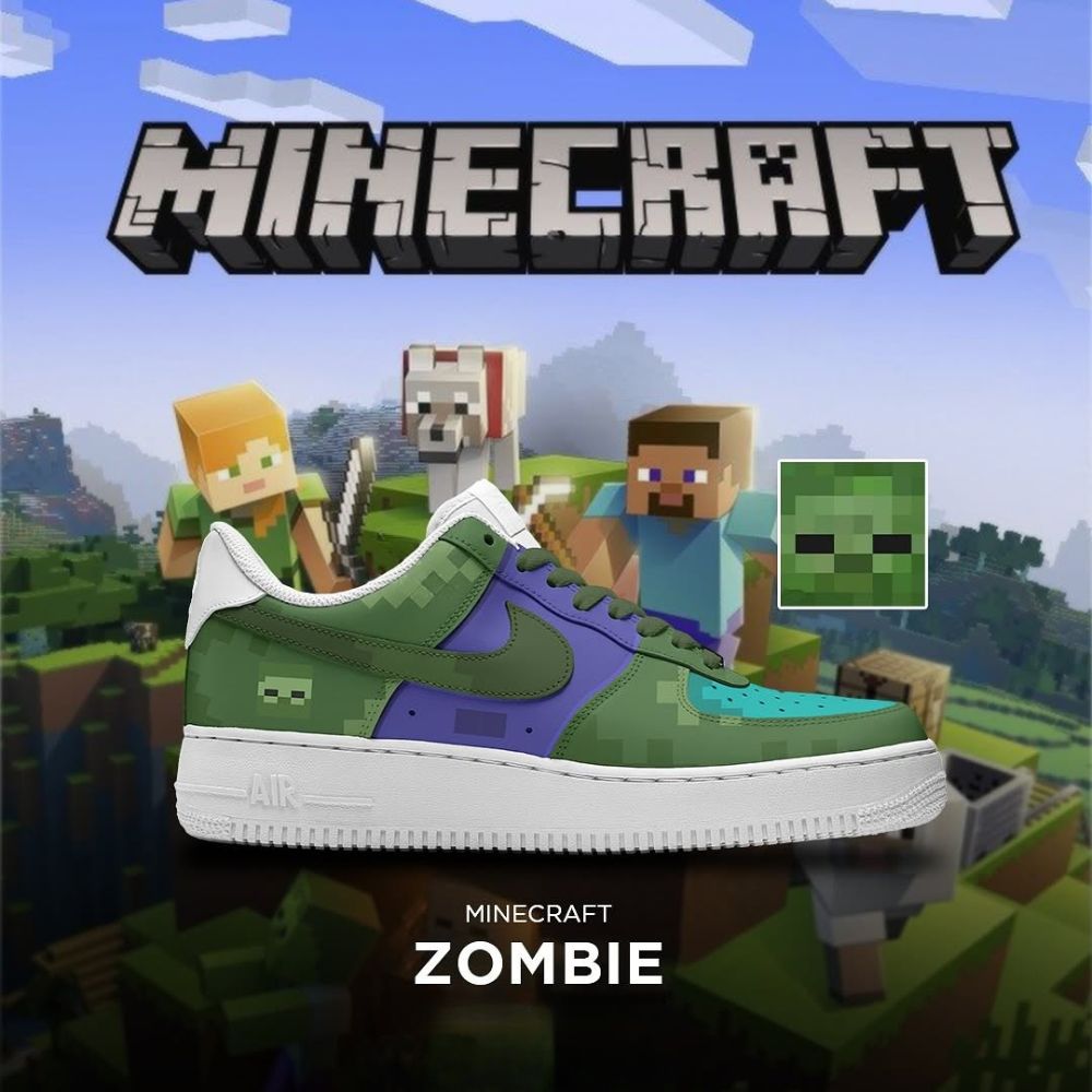 Ideafootwear Zombie Mine Craft Air Low-Top Sneakers Shoes For Men And Women 1