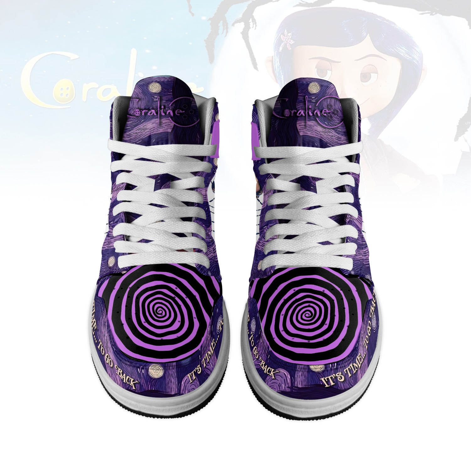 Ideafootwear Coraline x Halloween AJ1 High Sneakers Shoes For Men And Women
