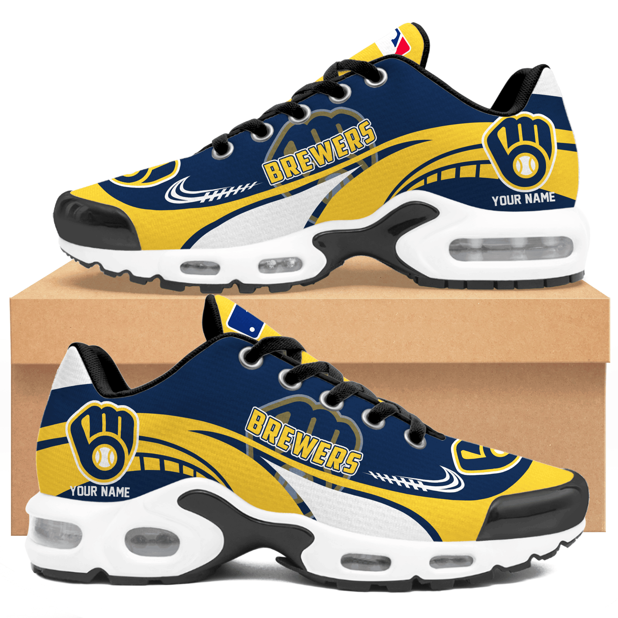 Ideafootwear Milwaukee Brewers TN Shoes Sneakers For Men And Women