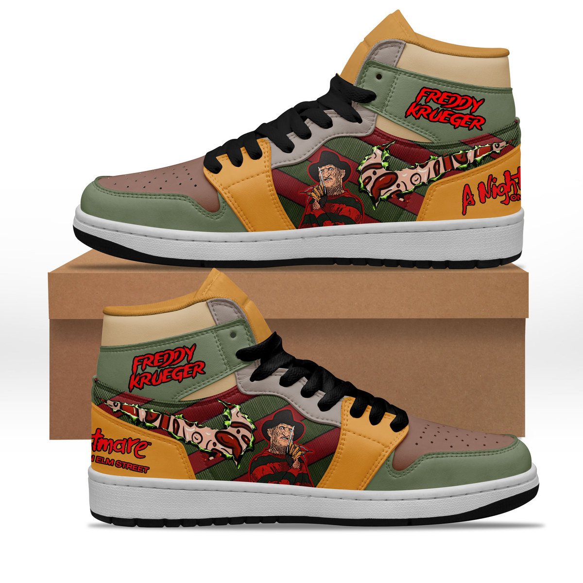 Ideafootwear A Nightmare on Elm Street AJ1 High Sneakers Shoes For Men And Women