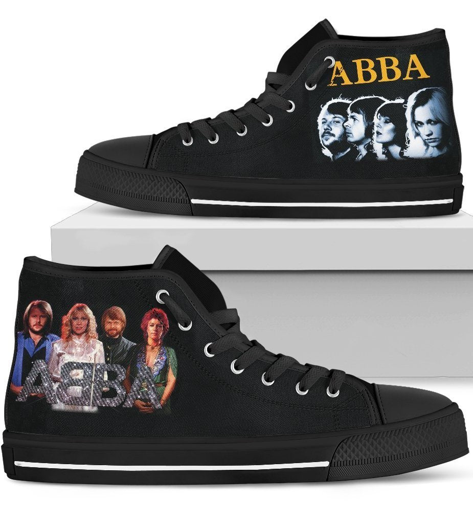 Ideafootwear ABBA High Top Canvas Sneakers Shoes For Men And Women