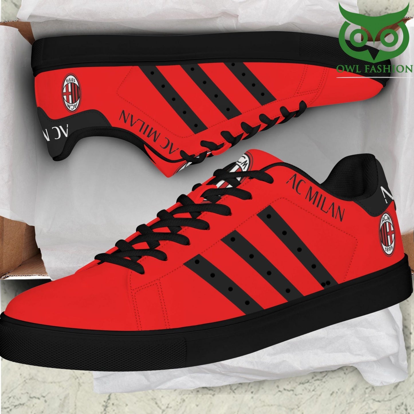 Ideafootwear AC Milan Skate Stan Shoes Sneakes For Men And Women