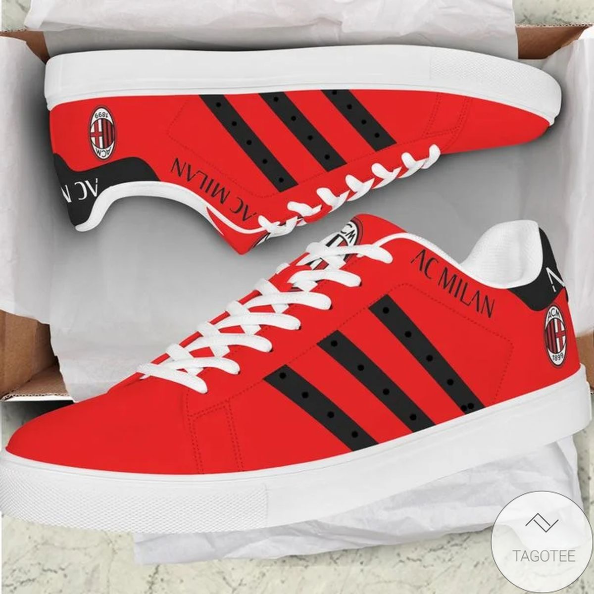 Ideafootwear AC Milan Skate Stan Shoes Sneakes For Men And Women