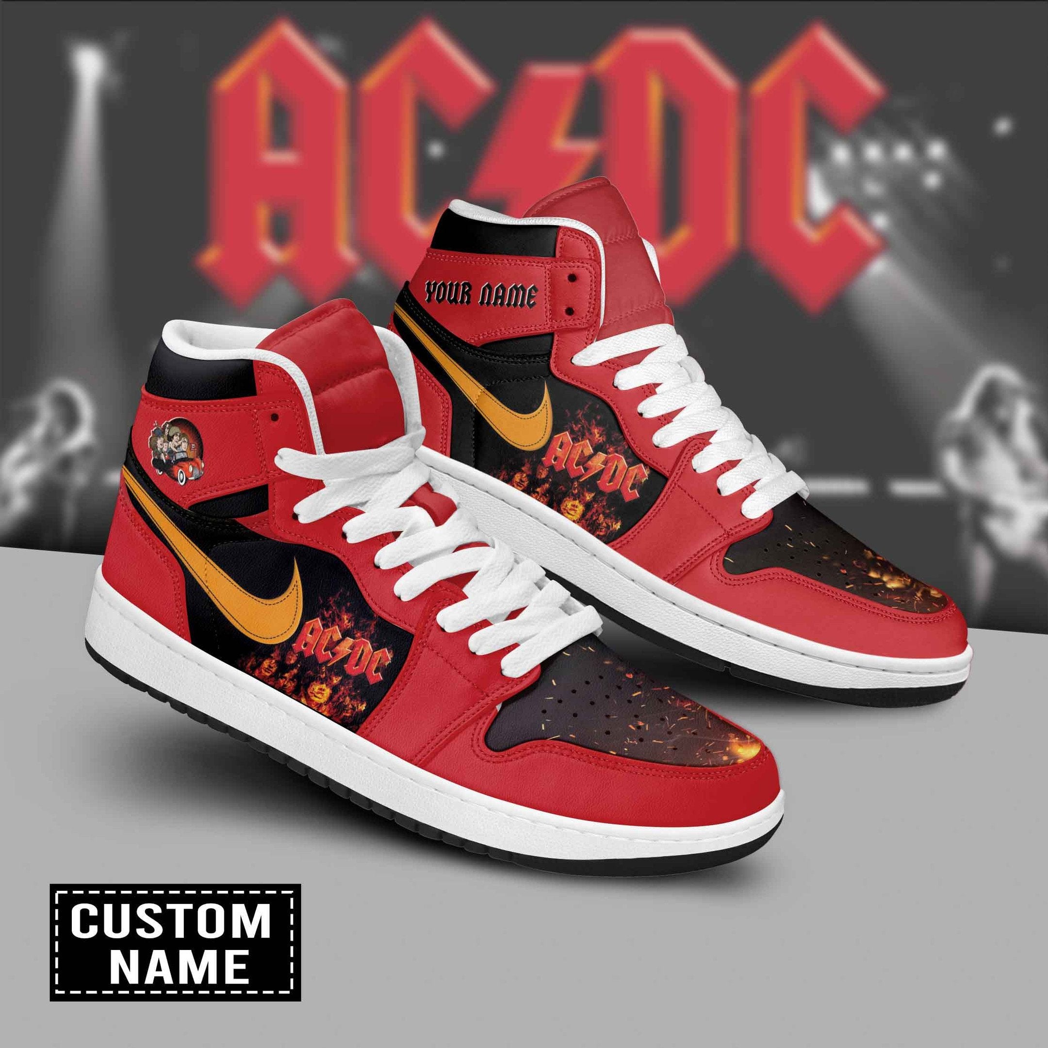 Ideafootwear AC/DC AJ1 High Sneakers Shoes For Men And Women