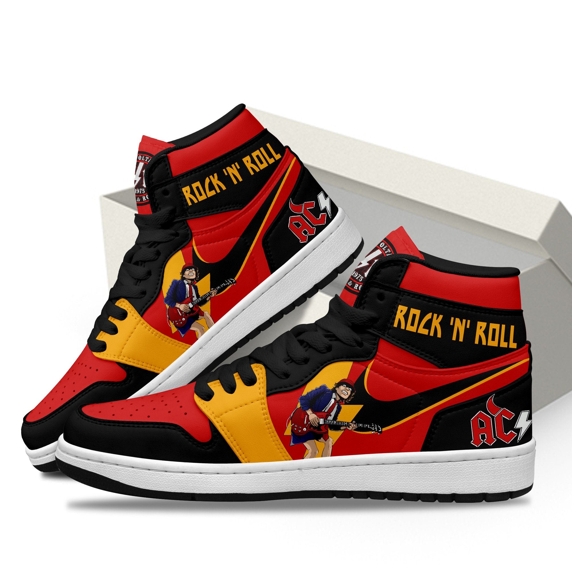 Ideafootwear AC/DC AJ1 High Sneakers Shoes For Men And Women