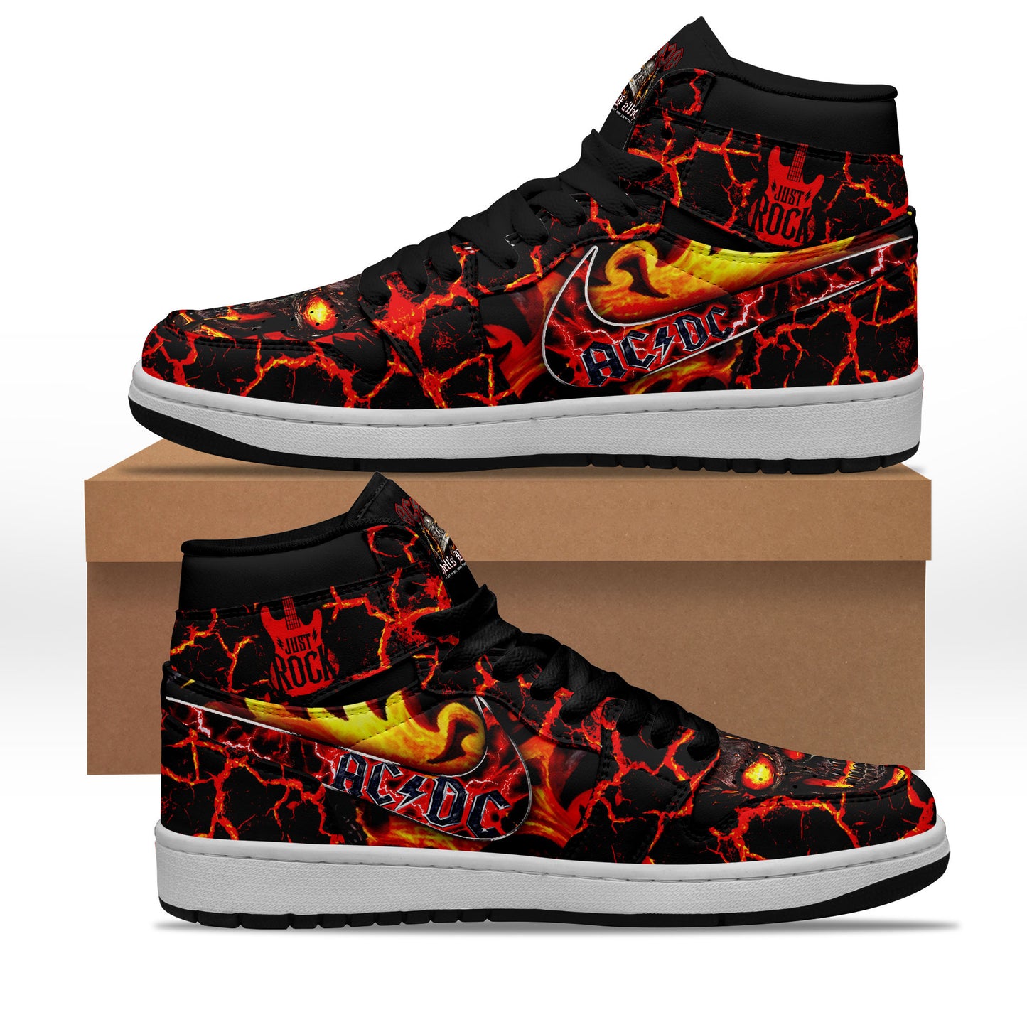 Ideafootwear AC/DC AJ1 High Sneakers Shoes For Men And Women