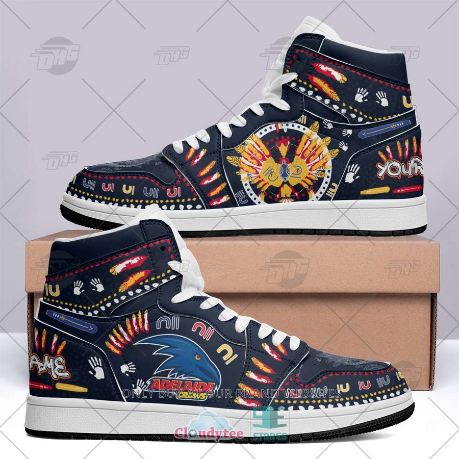 Ideafootwear Adelaide Crows AFL AJ1 High Sneakers Shoes For Men And Women