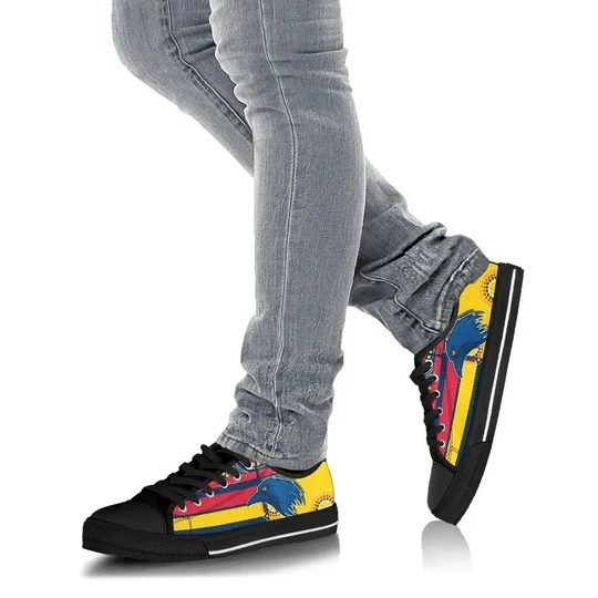 Ideafootwear Adelaide Crows Low Top Canvas Sneakers Shoes For Men And Women