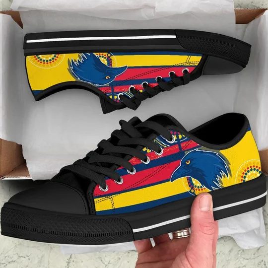 Ideafootwear Adelaide Crows Low Top Canvas Sneakers Shoes For Men And Women