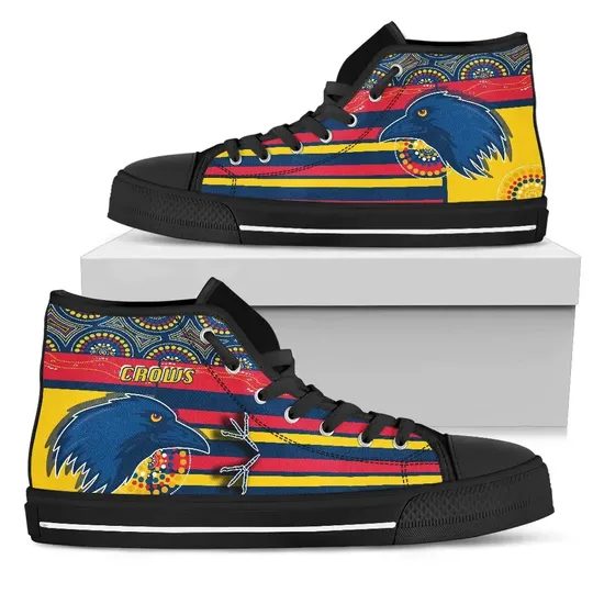 Ideafootwear Adelaide Crows High Top Canvas Sneakers Shoes For Men And Women