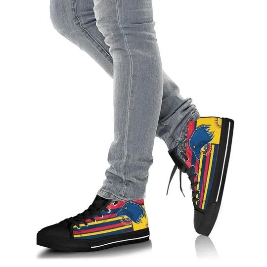 Ideafootwear Adelaide Crows High Top Canvas Sneakers Shoes For Men And Women