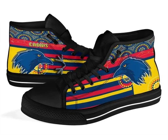 Ideafootwear Adelaide Crows High Top Canvas Sneakers Shoes For Men And Women