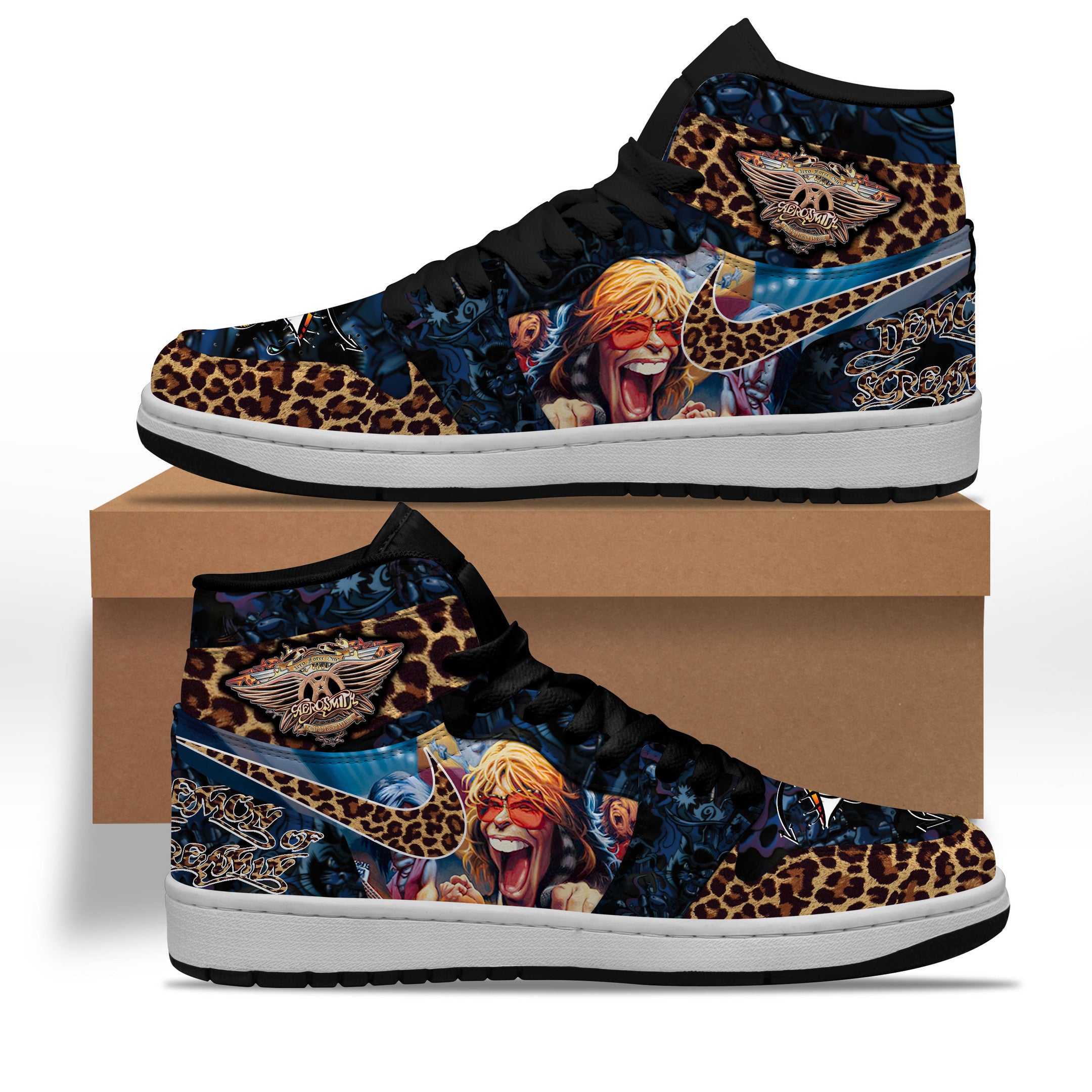 Ideafootwear Aerosmith AJ1 High Sneakers Shoes For Men And Women