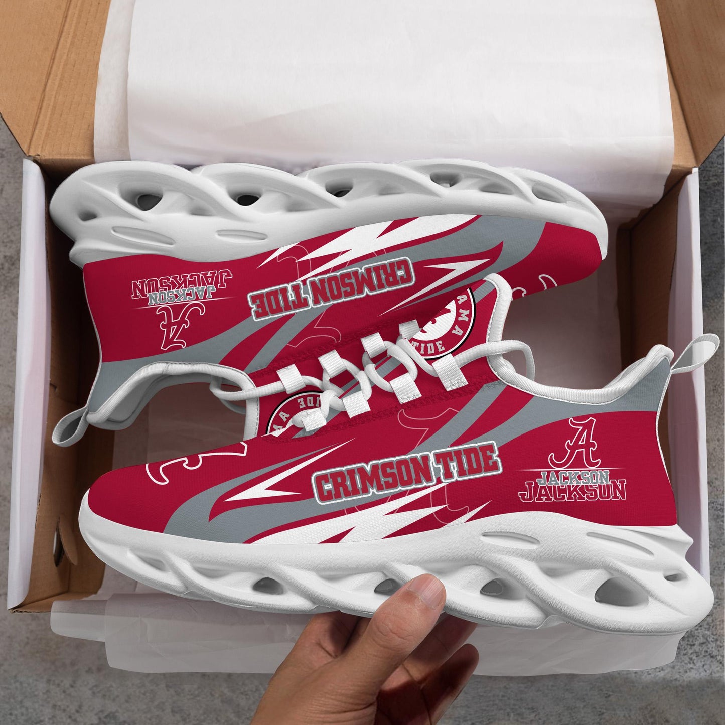 Ideafootwear Alabama Crimson Tide Max Soul Shoes Sneakers For Men And Women