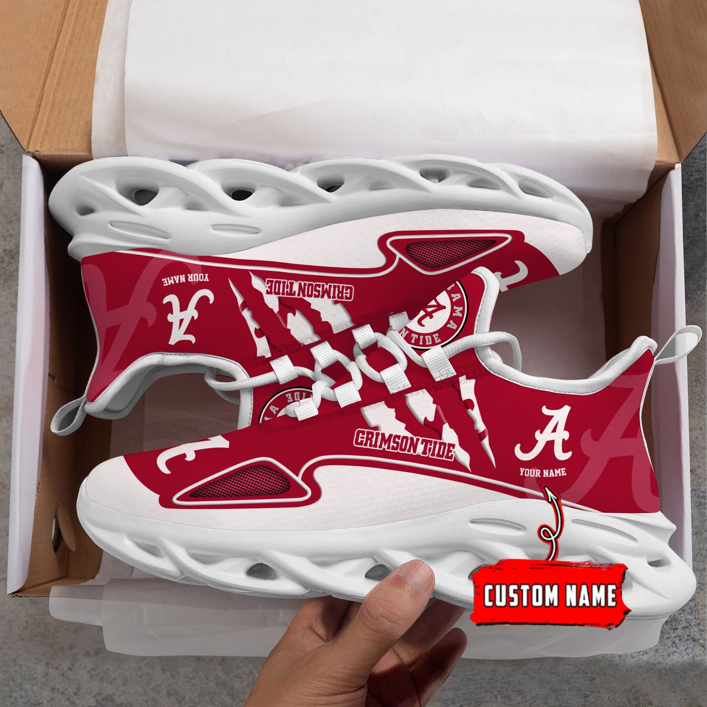 Ideafootwear Alabama Crimson Tide Max Soul Shoes Sneakers For Men And Women