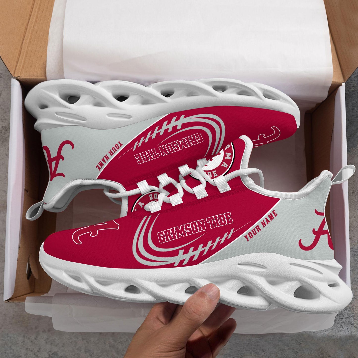 Ideafootwear Alabama Crimson Tide Max Soul Shoes Sneakers For Men And Women
