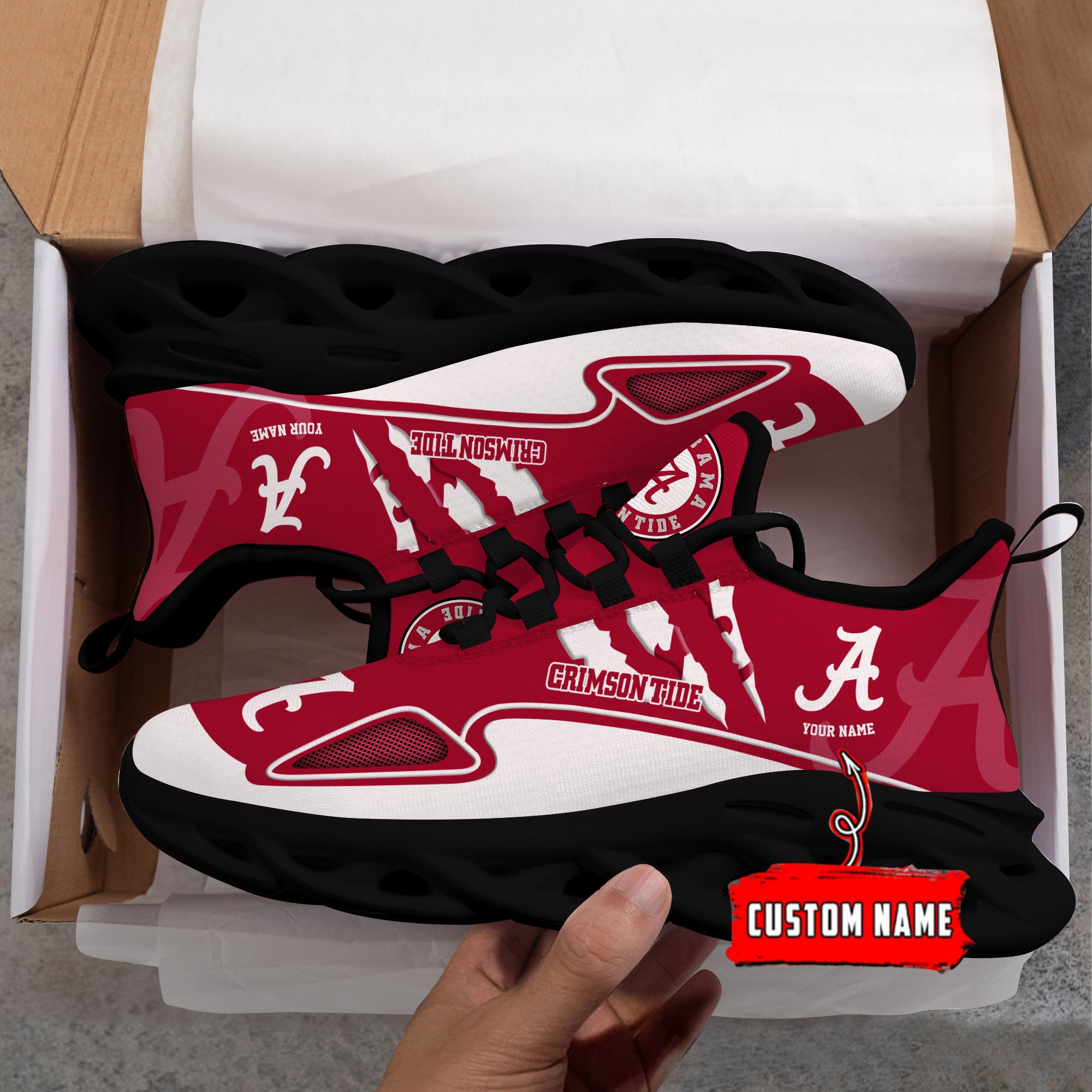 Ideafootwear Alabama Crimson Tide Max Soul Shoes Sneakers For Men And Women