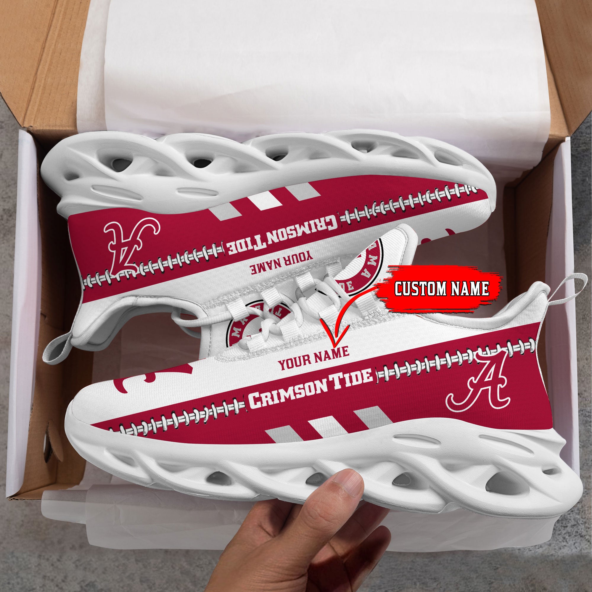 Ideafootwear Alabama Crimson Tide Max Soul Shoes Sneakers For Men And Women