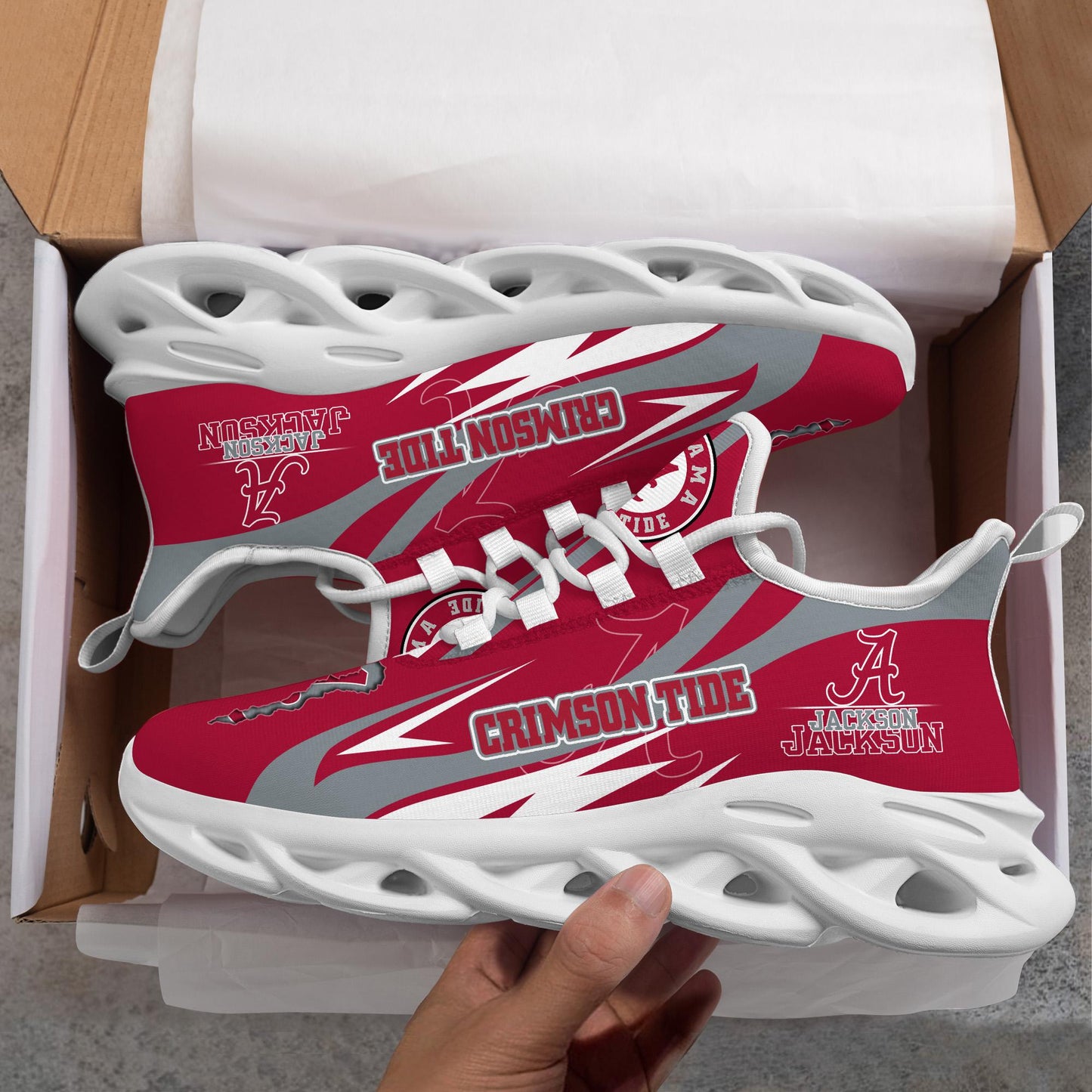Ideafootwear Alabama Crimson Tide Max Soul Shoes Sneakers For Men And Women