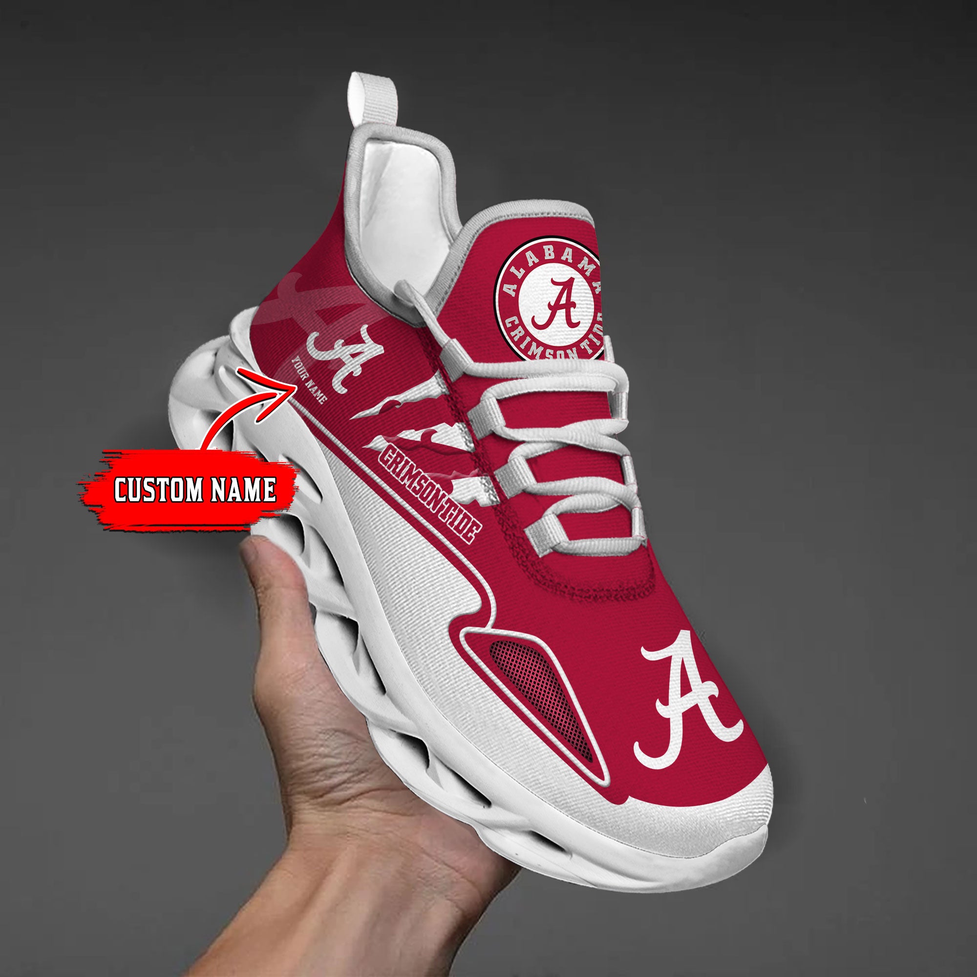Ideafootwear Alabama Crimson Tide Max Soul Shoes Sneakers For Men And Women