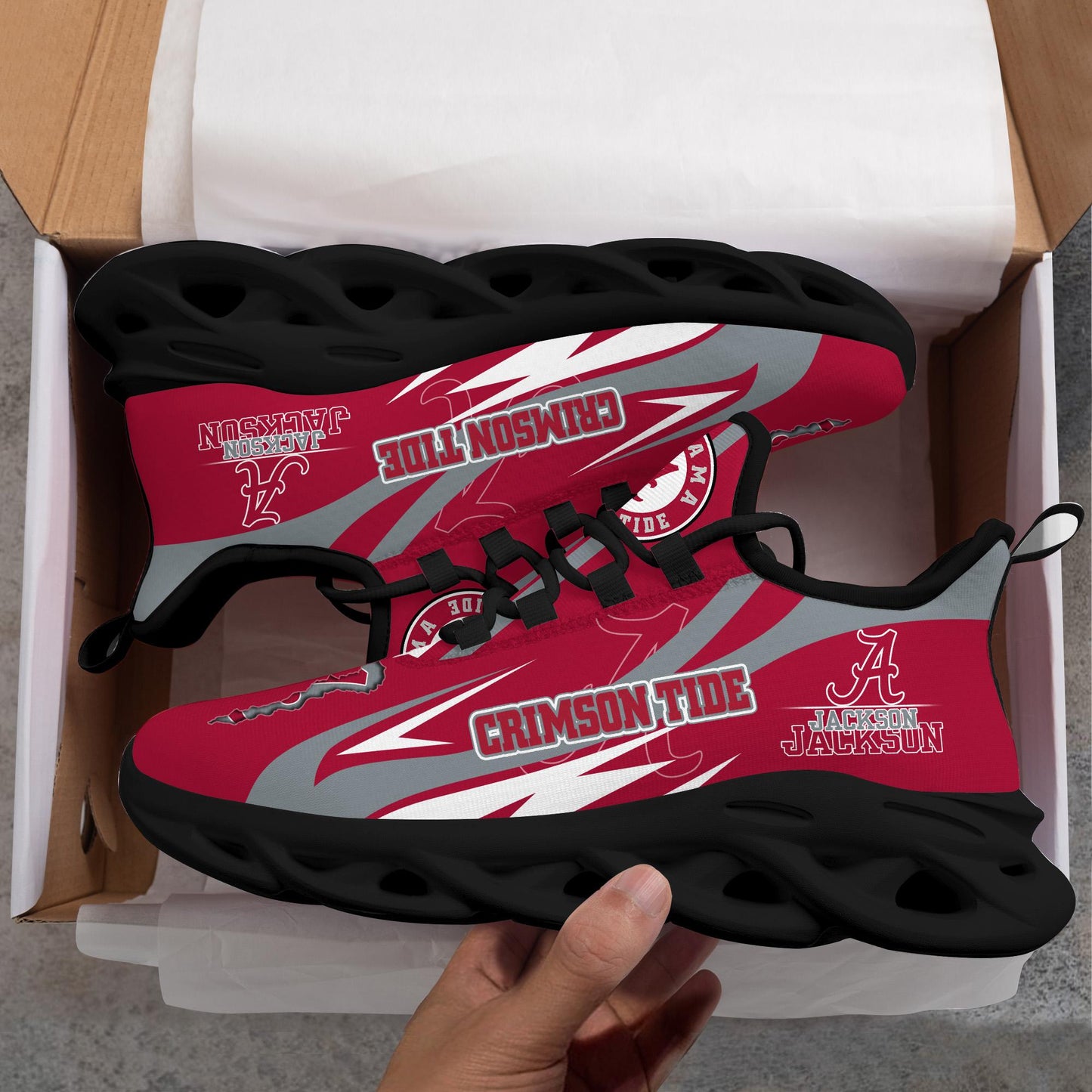 Ideafootwear Alabama Crimson Tide Max Soul Shoes Sneakers For Men And Women
