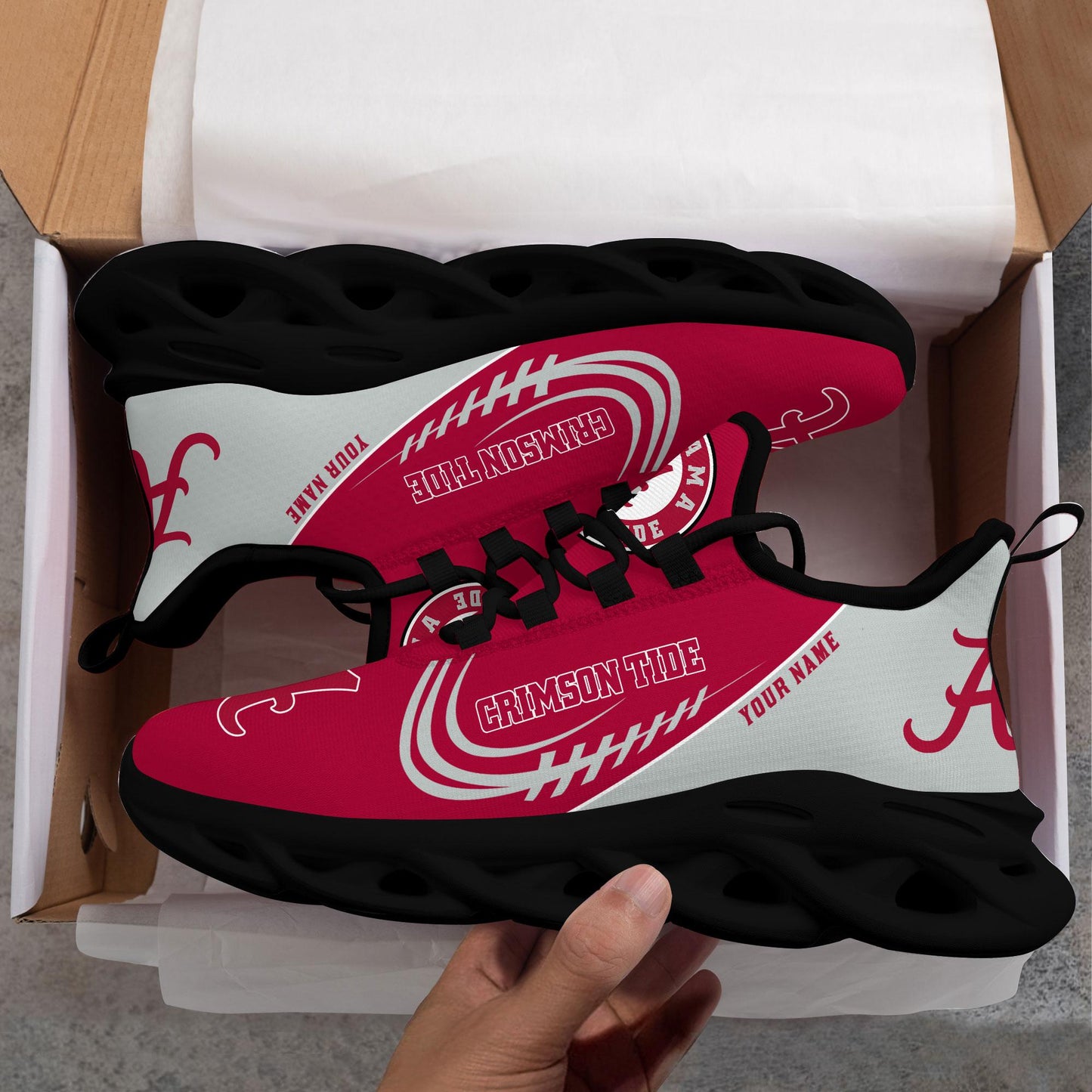 Ideafootwear Alabama Crimson Tide Max Soul Shoes Sneakers For Men And Women