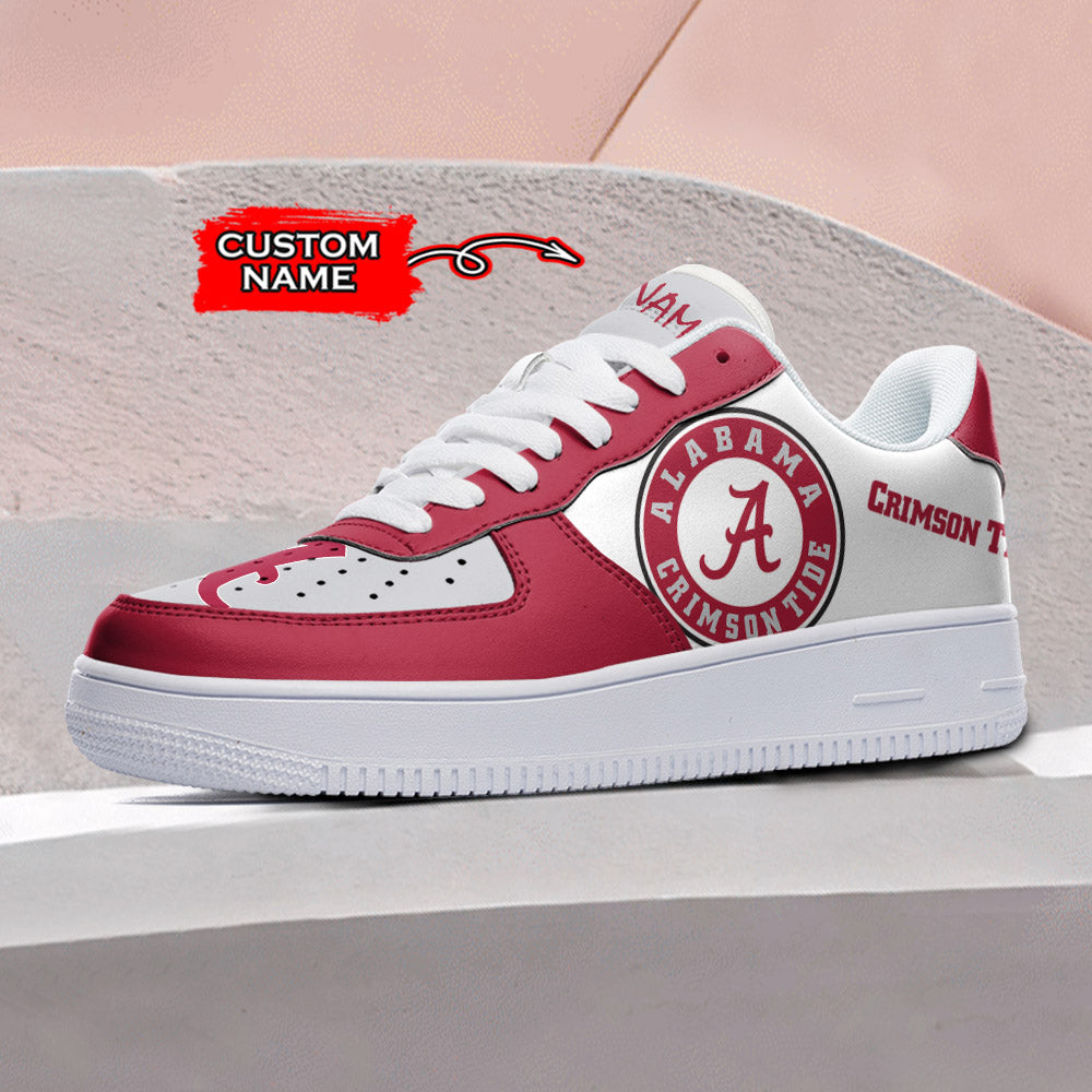 Ideafootwear Alabama Crimson Tide NCAA Air Low-Top Sneakers Shoes For Men And Women