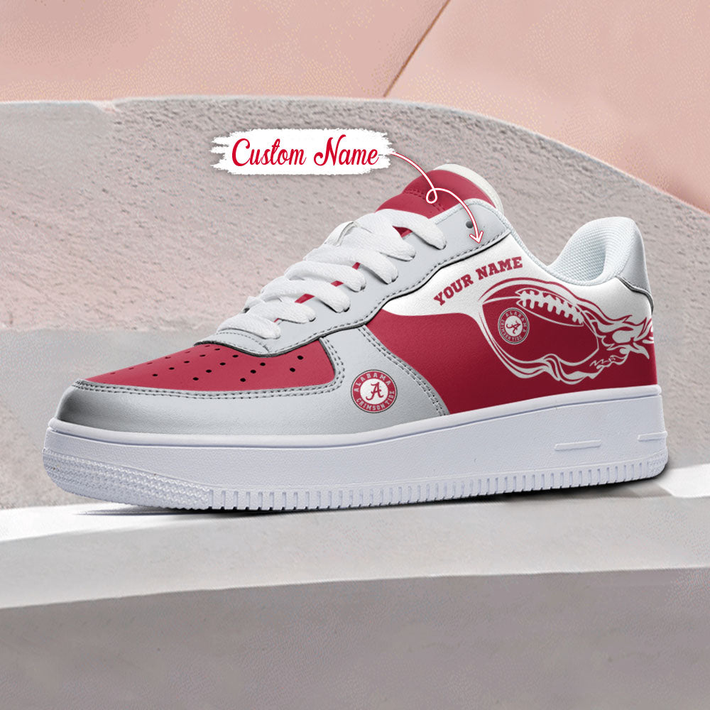 Ideafootwear Alabama Crimson Tide NCAA Air Low-Top Sneakers Shoes For Men And Women