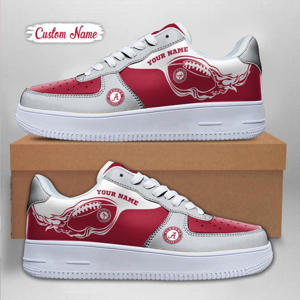 Ideafootwear Alabama Crimson Tide NCAA Air Low-Top Sneakers Shoes For Men And Women