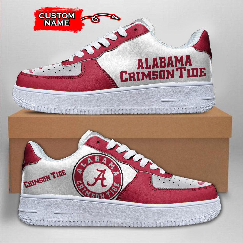 Ideafootwear Alabama Crimson Tide NCAA Air Low-Top Sneakers Shoes For Men And Women