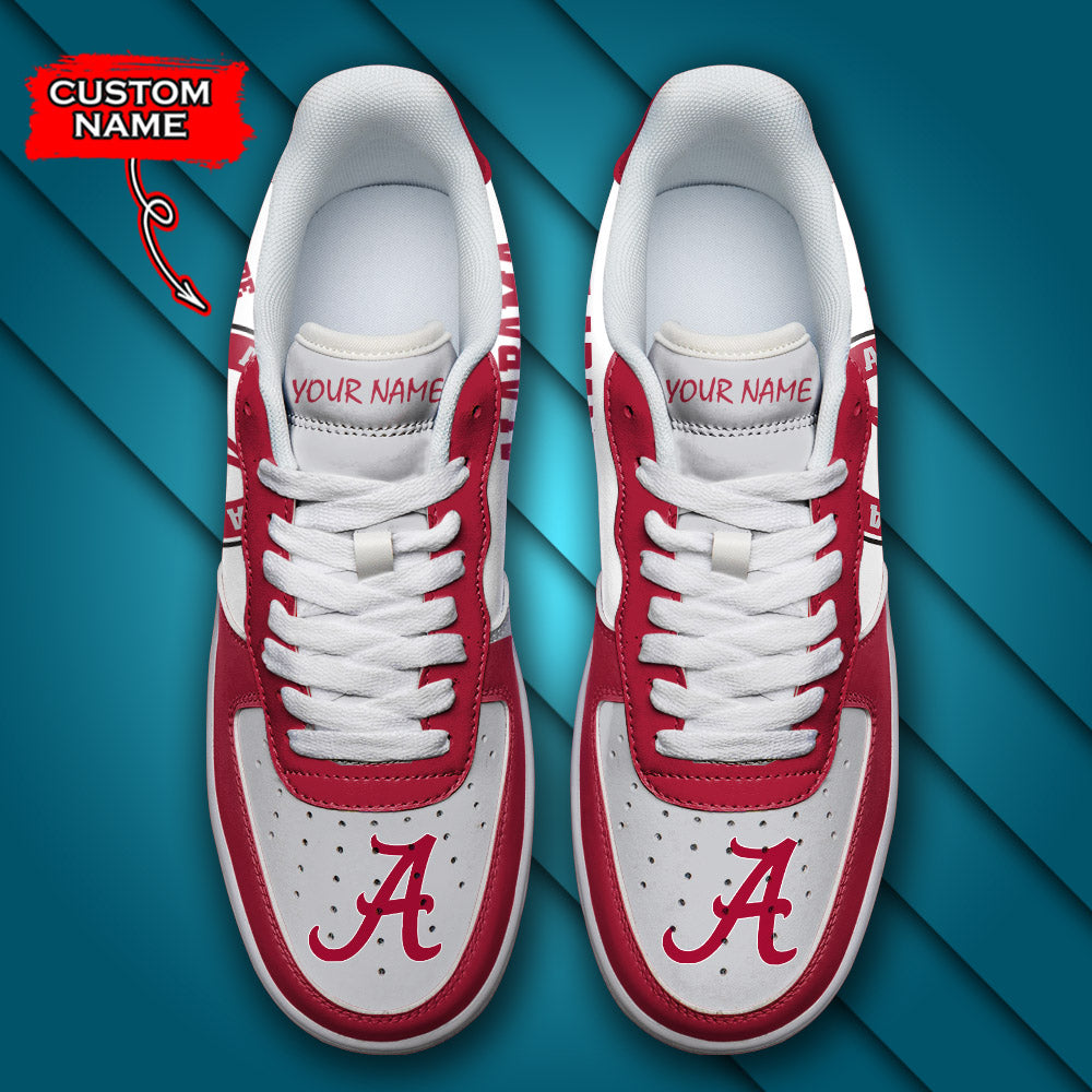 Ideafootwear Alabama Crimson Tide NCAA Air Low-Top Sneakers Shoes For Men And Women