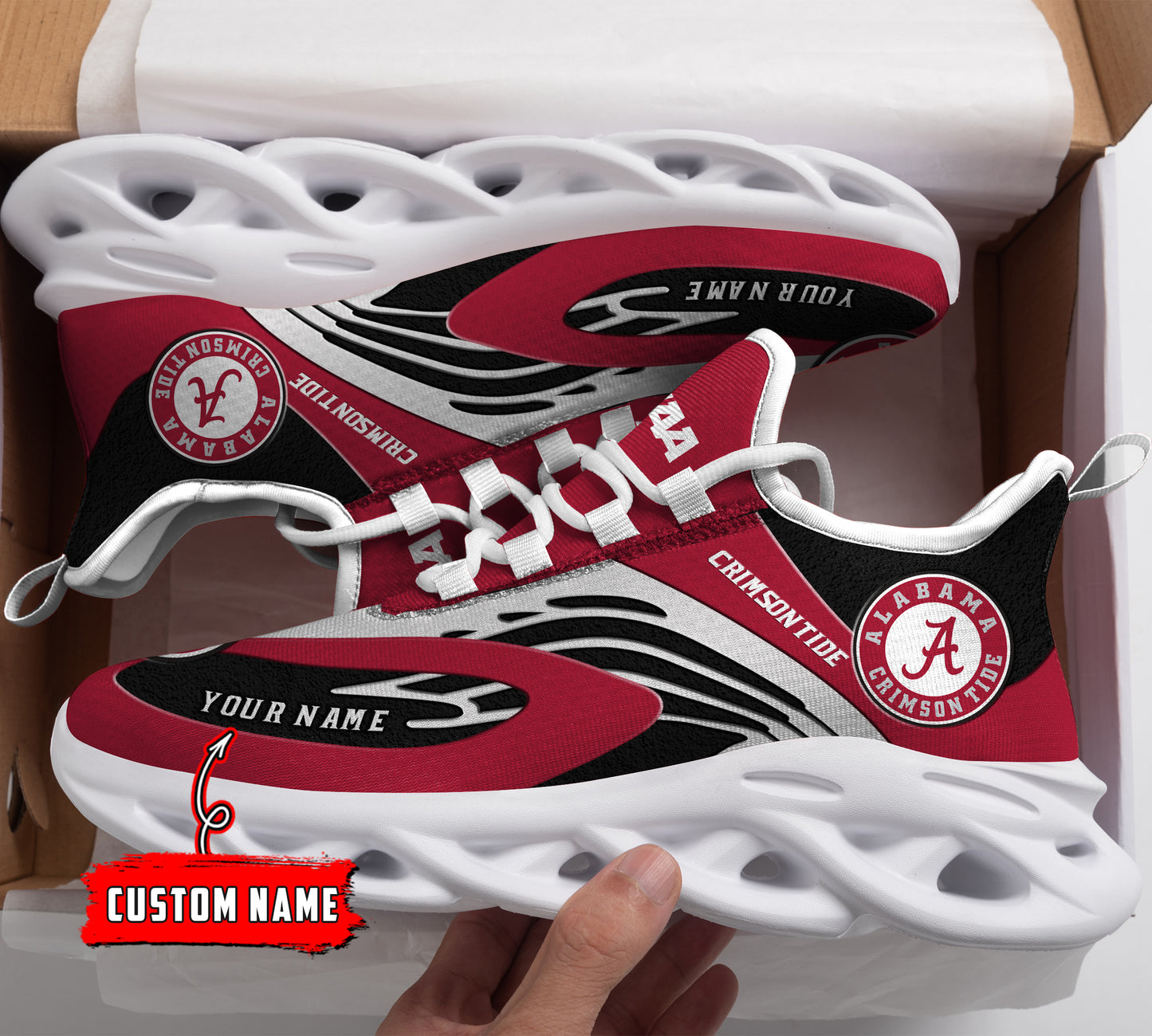 Ideafootwear Alabama Crimson Tide NCAA Max Soul Shoes Sneakers For Men And Women
